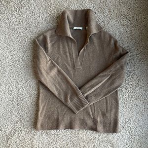 Vince wool/cashmere taupe polo neck sweater (XS)